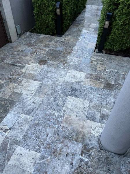 Silver travertine