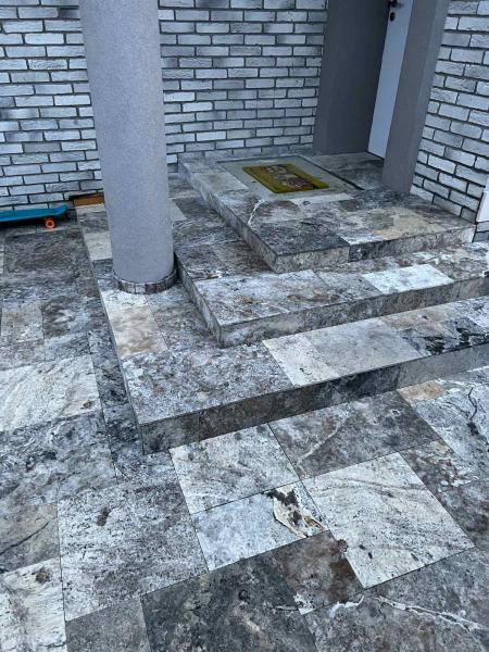 Silver travertine