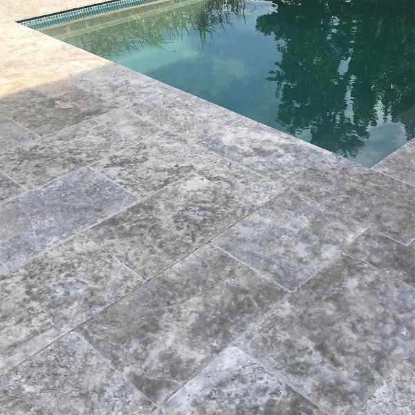 Silver travertine