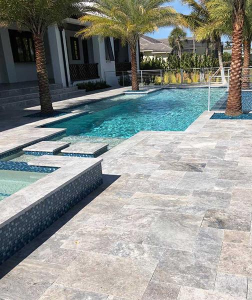 Silver travertine