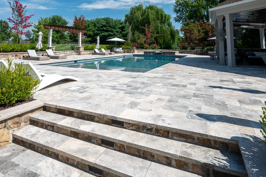 Silver travertine