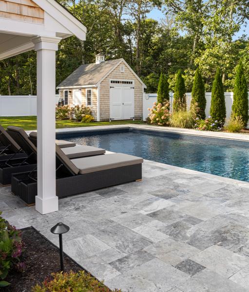 Silver travertine